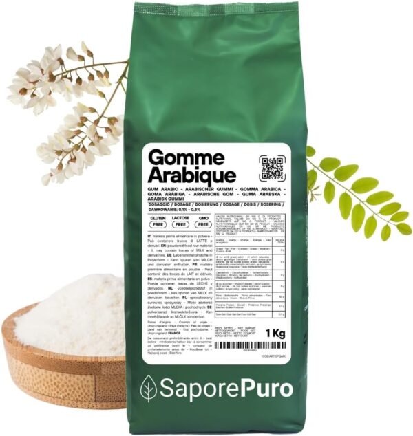 61FR7qcqNUL._AC_SL1080_ Gomme Arabique en Poudre SaporePuro 1 kg | Épaississant Acacia Pur