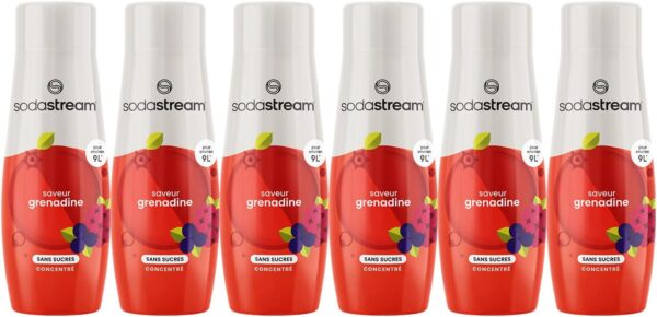 61JNxFxyFKL._AC_SL1500_ Lot de 6 Concentrés SodaStream Grenadine Sans Sucres 440ml - 54L