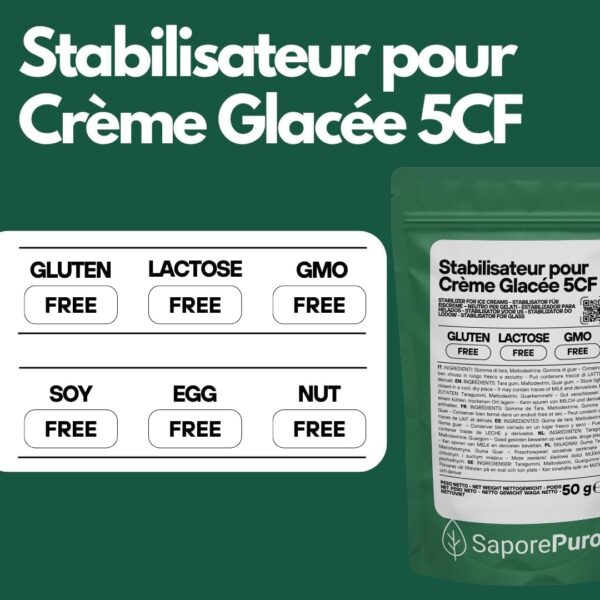 Stabilisateur Naturel Glaces et Sorbets SaporePuro 50g | Neutre 5CF Italie