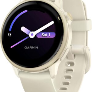 Garmin vivoactive 6 Montre Connectee GPS Sport Sante AMOLED Gold Ivoire 42mm