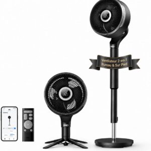 Ventilateur sur Pied Intelligent DREO DR-HPF015S — Oscillation 3D, Moteur DC Silencieux 20 dB & Portée 36 m