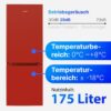 Bomann KG 320 Réfrigérateur Congélateur Rouge 175L 230V