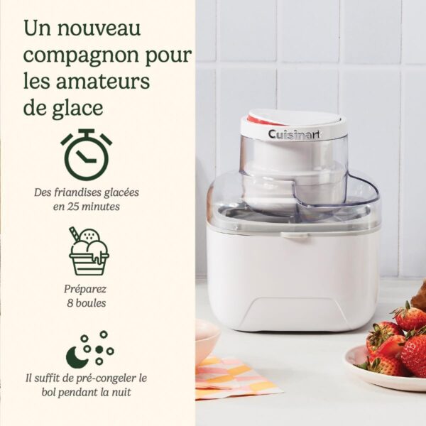 Sorbetière Cuisinart Solo Scoops ICEM10 - Machine à Glace Compacte 475ml