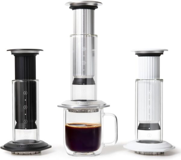 61bMzLTBX0L._AC_SL1500_ AeroPress Premium Cafetière Piston Verre Inox Aluminium Noir