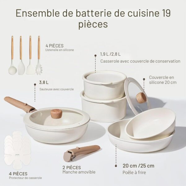 61i+YF4AUjL._AC_SL1500_ Batterie Cuisine 17 Pcs Carote Amovible Blanc Crème | Esprit Mezzogiorno