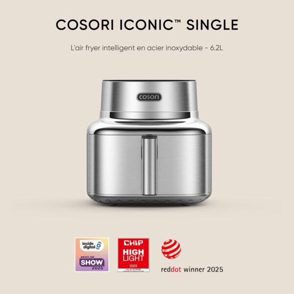 61j-v64qygL._AC_SL1500_ Cosori ICONIC Airfryer 6,2L Acier Inox - Friteuse sans Huile Céramique