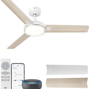 DREO Ventilateur de Plafond Intelligent 132cm LED WiFi Moteur CC Silencieux