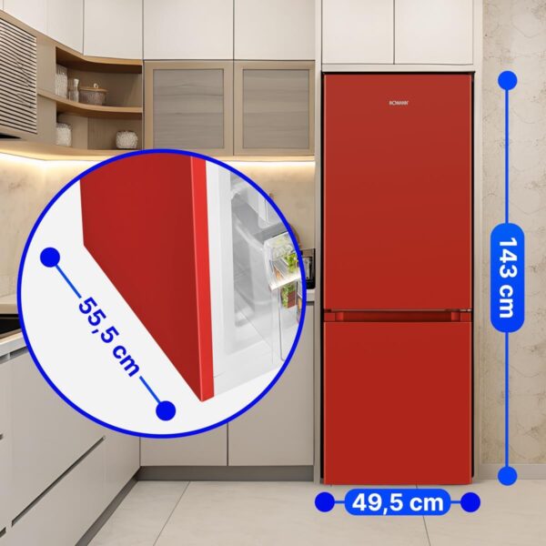 Bomann KG 320 Réfrigérateur Congélateur Rouge 175L 230V