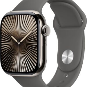 Apple Watch Series 10 GPS Cellular 42mm Boîtier Titane Naturel Bracelet Gris Mineral
