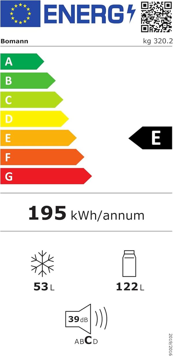 Bomann KG 320 Réfrigérateur Congélateur Rouge 175L 230V