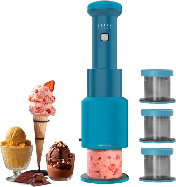 Sorbetière Portable Cecotec Gelatec Easymove - Machine à Glaces Crémeuses 250W
