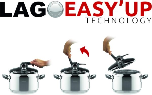 71L+nOyC37L._AC_SL1500_ Autocuiseur Lagostina Briosa LagoEasy'Up 7L – L'Excellence Inox Fabriquée en Italie
