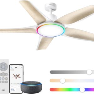 Ventilateur de Plafond Intelligent DREO 132 cm — Moteur CC Silencieux, LED Dimmable & Éclairage RGB