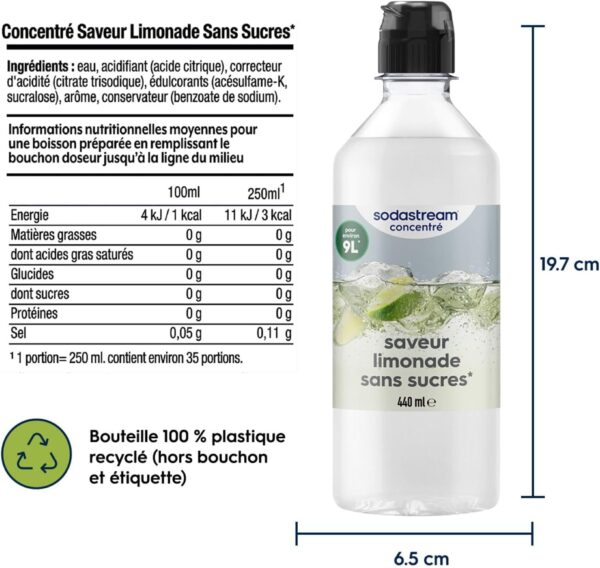 71enPUQOREL._AC_SL1500_ Lot de 6 Concentrés SodaStream Limonade Sans Sucres 440ml - 54L