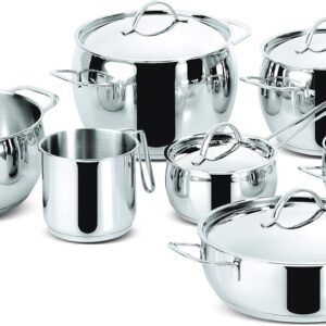 71k7vnogo6L._AC_SL1500_ Batterie de Cuisine Lagostina Euforia 11 Pièces Inox 18/10 - Induction