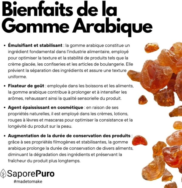 71oizlazpdL._AC_SL1080_ Gomme Arabique en Poudre SaporePuro 1 kg | Épaississant Acacia Pur