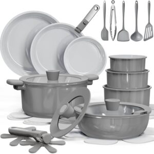 71yQRGS-KfL._AC_SL1500_ Batterie Cuisine 25 Pcs Carote Céramique Amovible Gris | Esprit Mezzogiorno