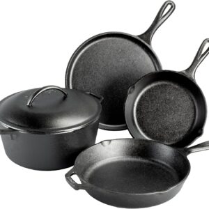Batterie de Cuisine en Fonte Lodge 5 Pièces : Le Pack Ultime de l'Art Culinaire Sain