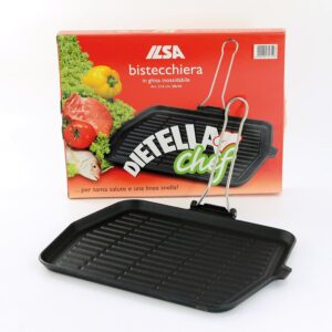 81NyiJ1uyxL._AC_SL1500_ Ilsa Dietella Chef Poêle Grill en Fonte Émaillée Induction et Four 28x36 cm | Fabriqué en Italie
