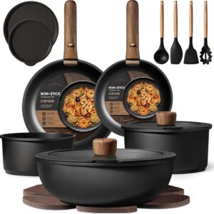 81TWTP2WyvL._AC_SL1500_ Batterie Cuisine 17 Pcs Carote Poignée Amovible Noir | Esprit Mezzogiorno