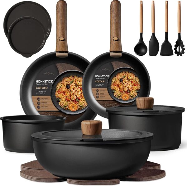 81TWTP2WyvL._AC_SL1500_ Batterie Cuisine 17 Pcs Carote Poignée Amovible Noir | Esprit Mezzogiorno
