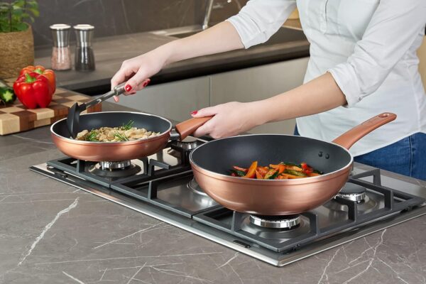 81bc+D0bqRL._AC_SL1500_ Batterie de Cuisine Lagostina Ramata 8 Pièces | Effet Cuivre Antiadhésive