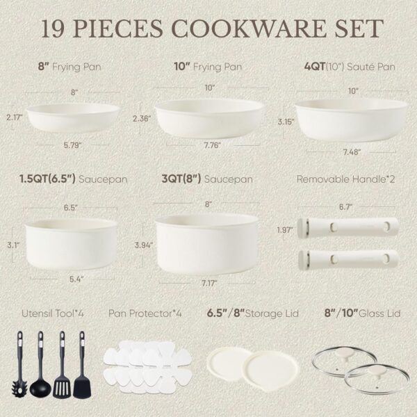 81szXcCVcdL._AC_SL1500_ Batterie Cuisine 11 Pcs Carote Granit Blanc Amovible | Esprit Mezzogiorno