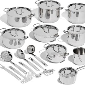 81vU0LjEY8L._AC_SL1500_ Batterie de Cuisine Lagostina Sfiziosa 24 Pièces Inox 18/10 - Induction