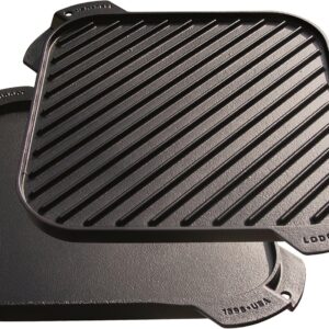 91PGxbmmmVL._AC_SL1500_ Plaque de Cuisson Réversible en Fonte Lodge : Plancha et Grill 2-en-1 (31x27cm)