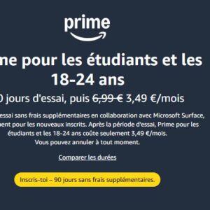 ca1 Amazon Prime Student & 18-24 ans : 90 jours d'essai gratuits | Esprit Mezzogiorno
