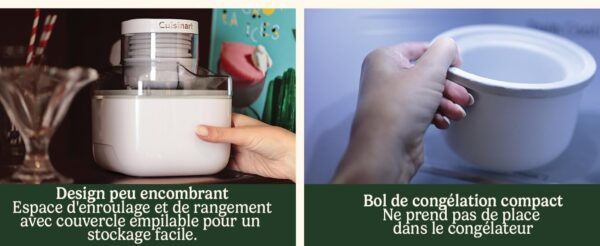 Sorbetière Cuisinart Solo Scoops ICEM10 - Machine à Glace Compacte 475ml