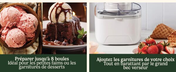 Sorbetière Cuisinart Solo Scoops ICEM10 - Machine à Glace Compacte 475ml