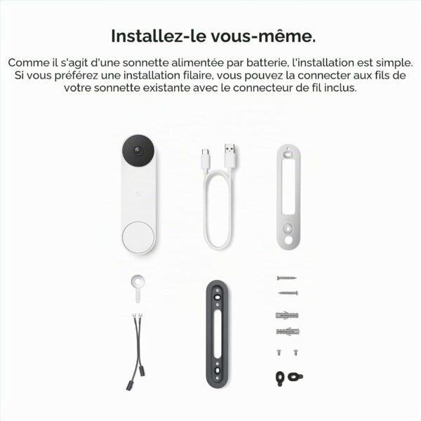61YH7V5jIwL._AC_SL1500_ Google Nest Doorbell Batterie Neige – Sonnette Vidéo Sans Fil HD