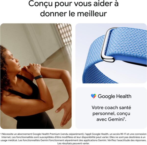 Google Fitbit Air Lavande – Tracker d'Activité et Suivi Cardiaque IA