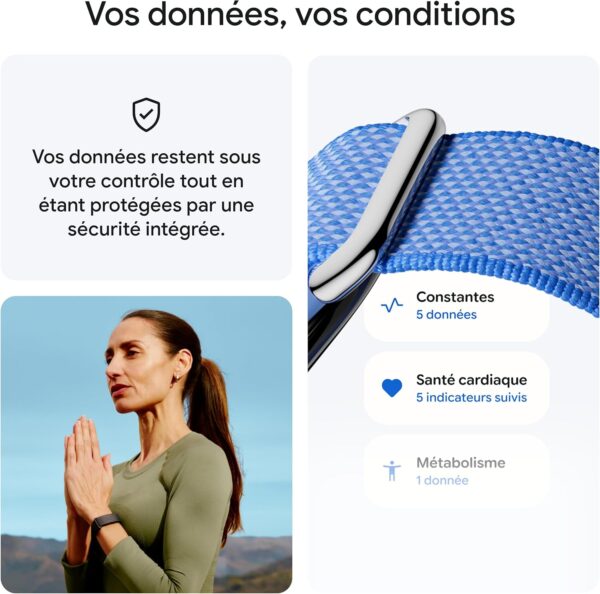Google Fitbit Air Lavande – Tracker d'Activité et Suivi Cardiaque IA